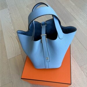 Hermes Picotin 18 Gris Pantin Clemence Gold Hardware 2025 NWT